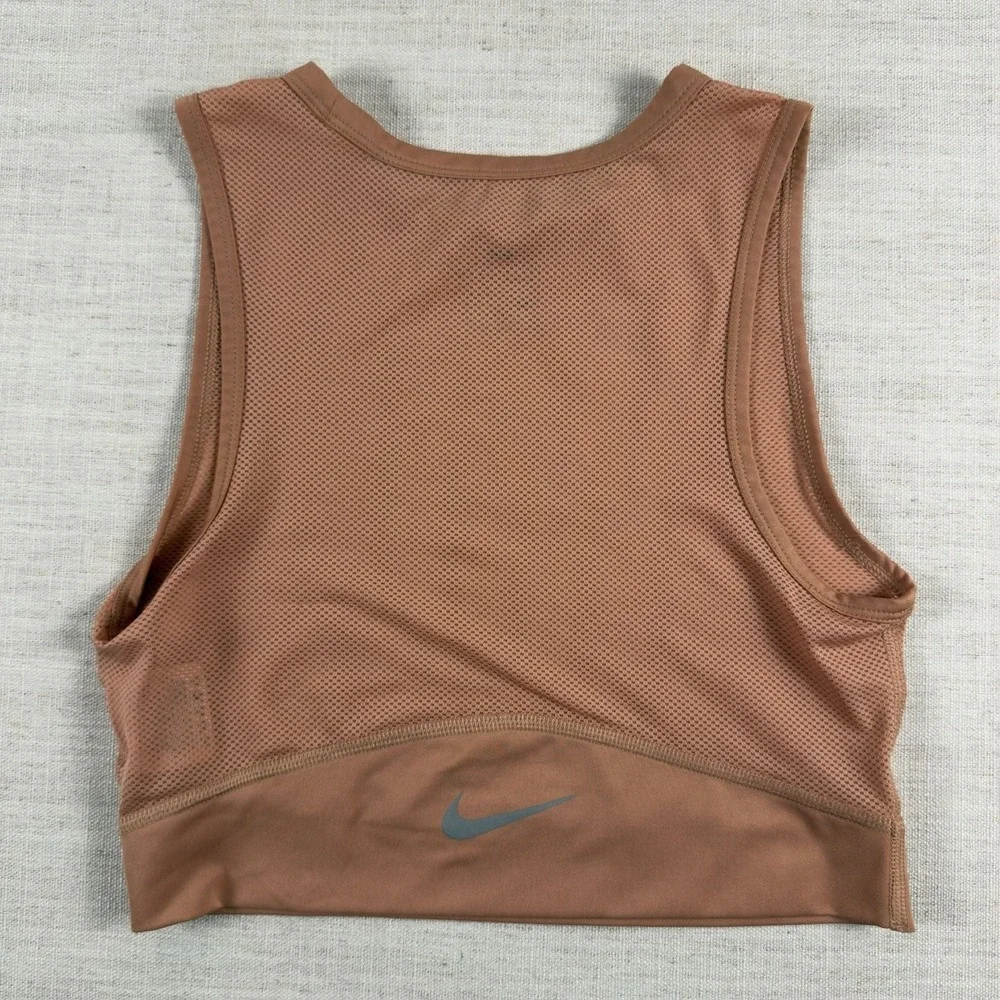 Nike Dri-FIT‎ Miler Crop Mesh Running Tank Top Mauve Orange Small